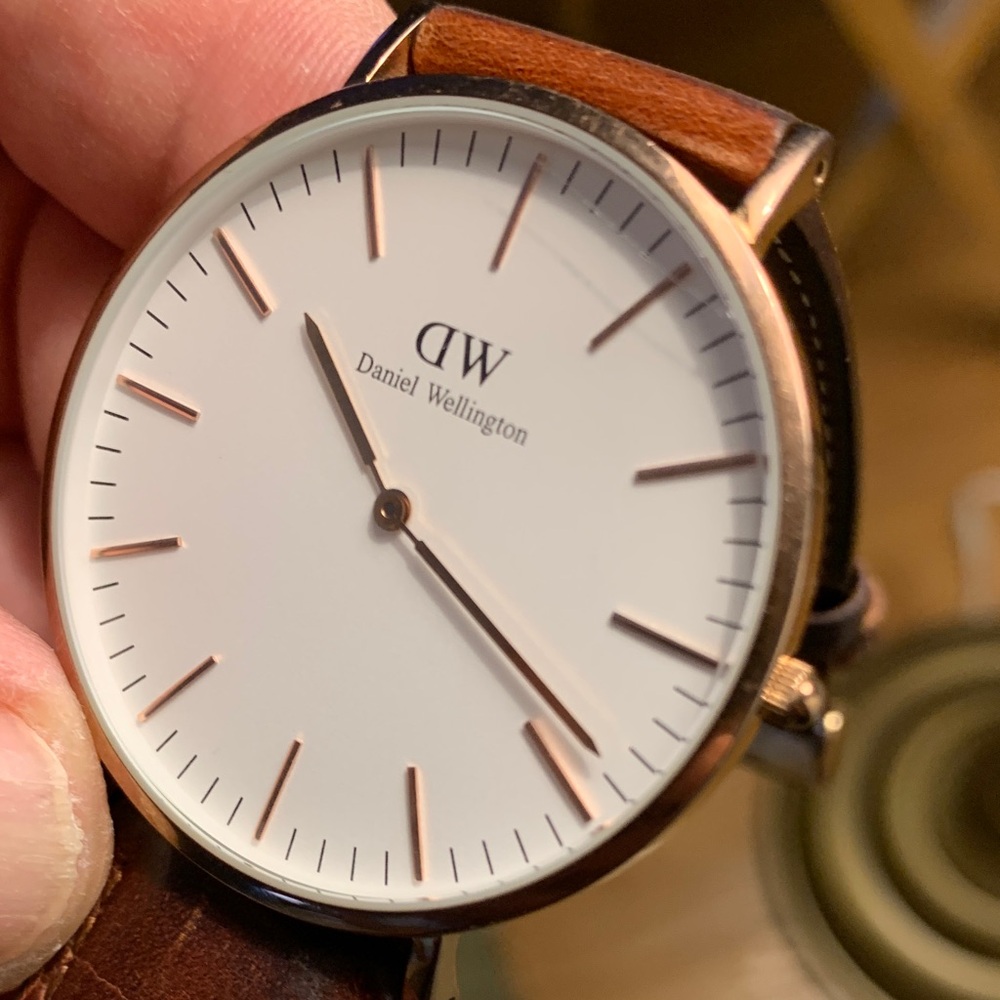 Daniel Wellington Classic White Dial Watch with Brown Leather Strap Rose Gold - Picture 11 of 11